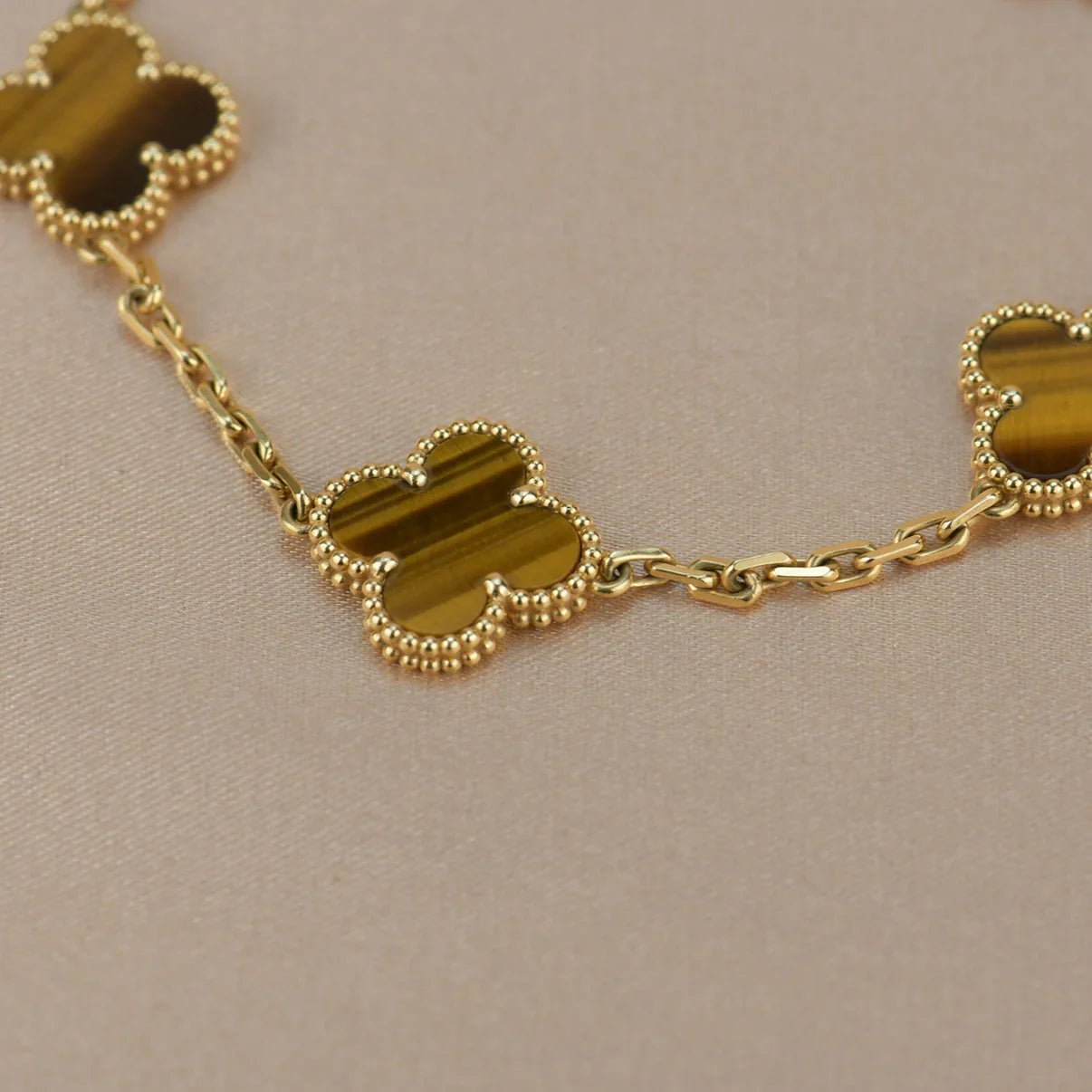 [⭐JeweliWhal] CLOVER 5 MOTIFS TIGER EYE BRACELET COLLECTION