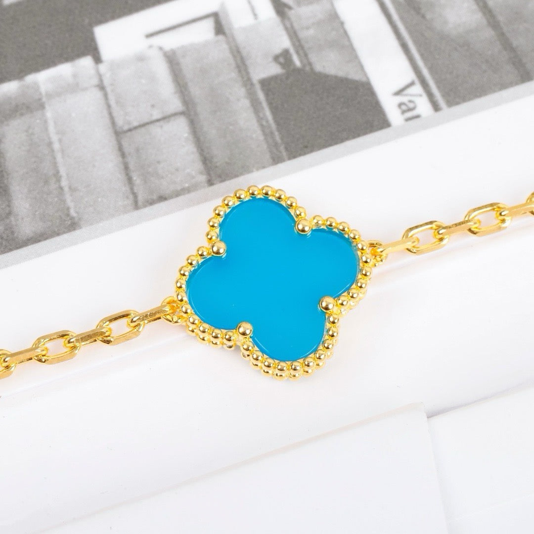 ¡®Jewelicorn¡¯CLOVER 5 MOTIFS TURQUOISE BRACELET