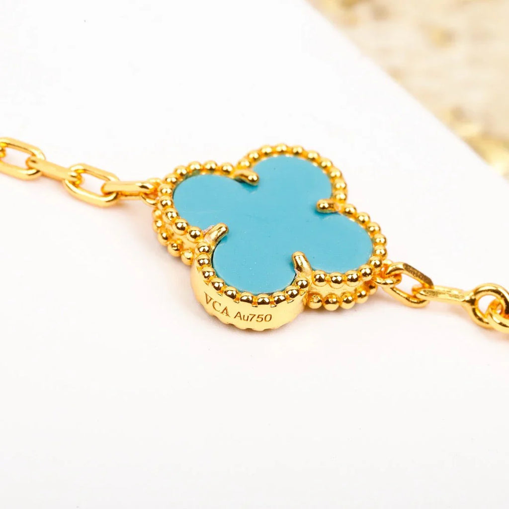[⭐JeweliWhal] CLOVER 5 MOTIF TURQUOISE BRACELET COLLECTION