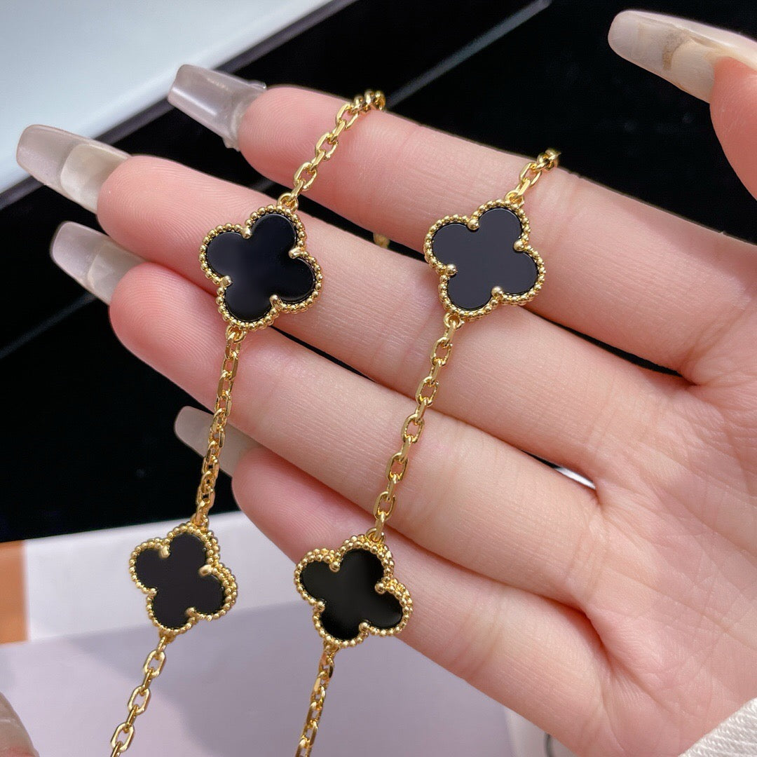 ¡®Jewelicorn¡¯CLOVER 10 MOTIFS ONYX NECKLACE