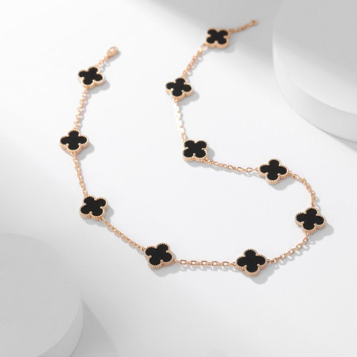 ¡®Jewelicorn¡¯CLOVER 10 MOTIFS ONYX NECKLACE
