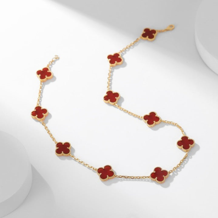 ¡®Jewelicorn¡¯CLOVER 10 MOTIFS CARNELIAN NECKLACE