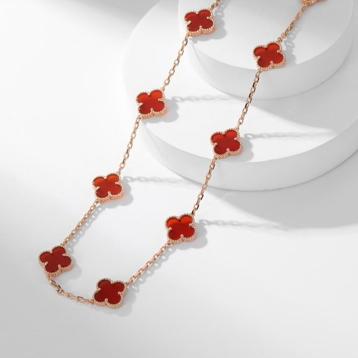 ¡®Jewelicorn¡¯CLOVER 10 MOTIFS CARNELIAN NECKLACE