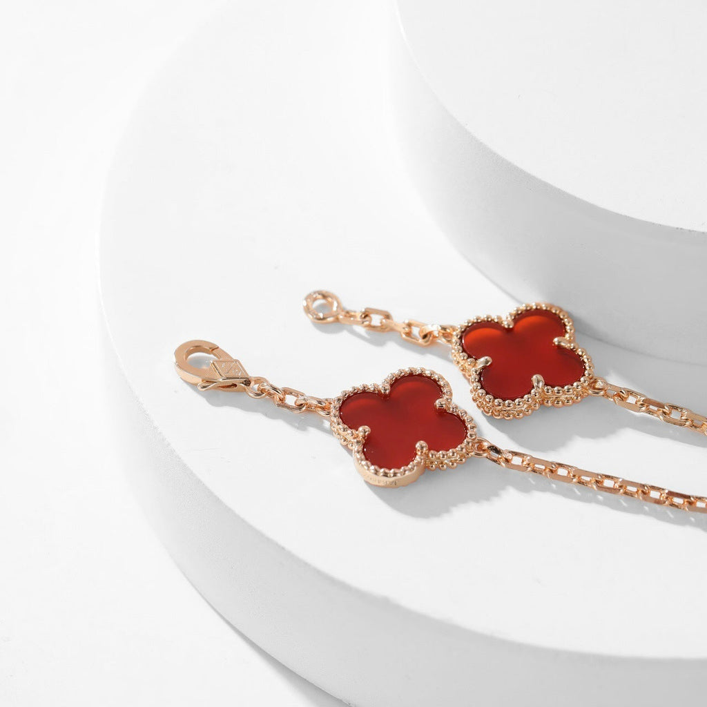 ¡®Jewelicorn¡¯CLOVER 10 MOTIFS CARNELIAN NECKLACE