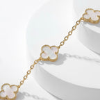 ¡®Jewelicorn¡¯CLOVER 10 MOTIFS WHITE MOTHER OF PEARL NECKLACE