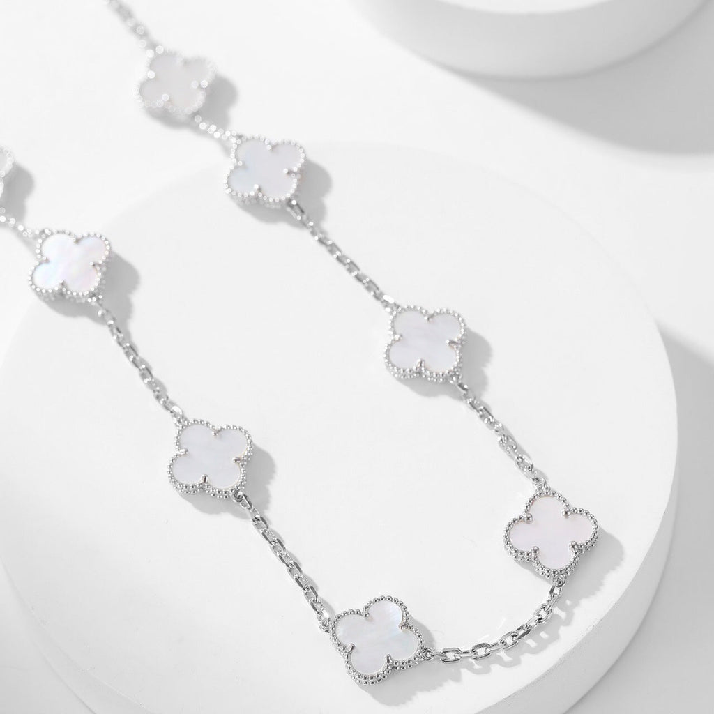 ¡®Jewelicorn¡¯CLOVER 10 MOTIFS WHITE MOTHER OF PEARL NECKLACE