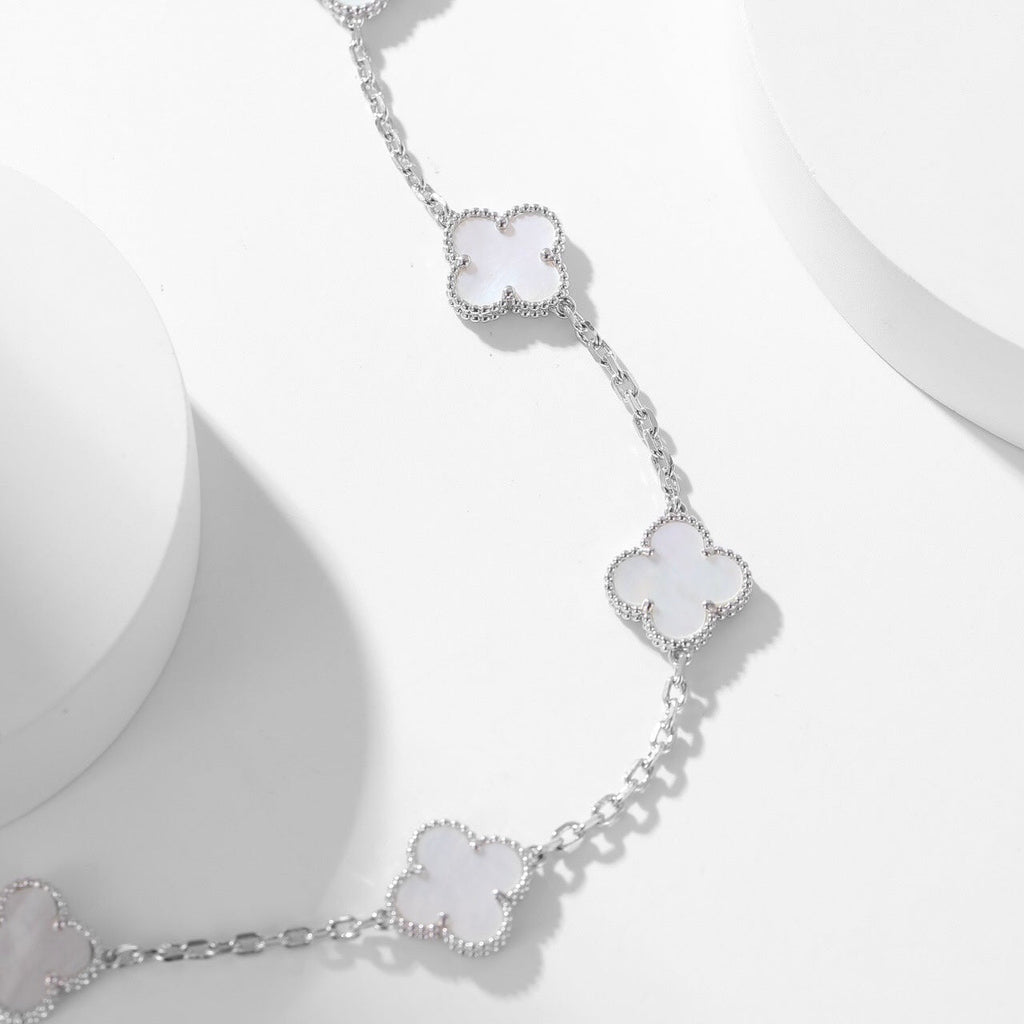 ¡®Jewelicorn¡¯CLOVER 10 MOTIFS WHITE MOTHER OF PEARL NECKLACE