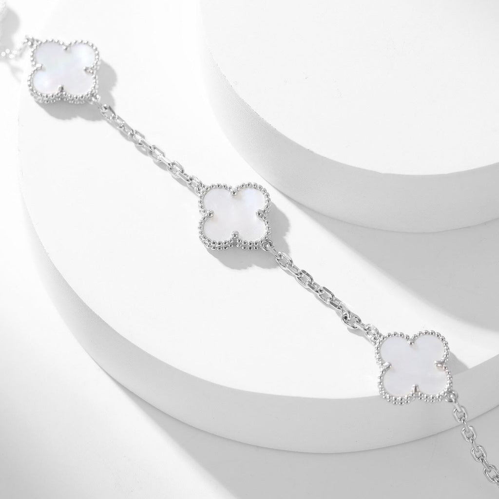 ¡®Jewelicorn¡¯CLOVER 10 MOTIFS WHITE MOTHER OF PEARL NECKLACE