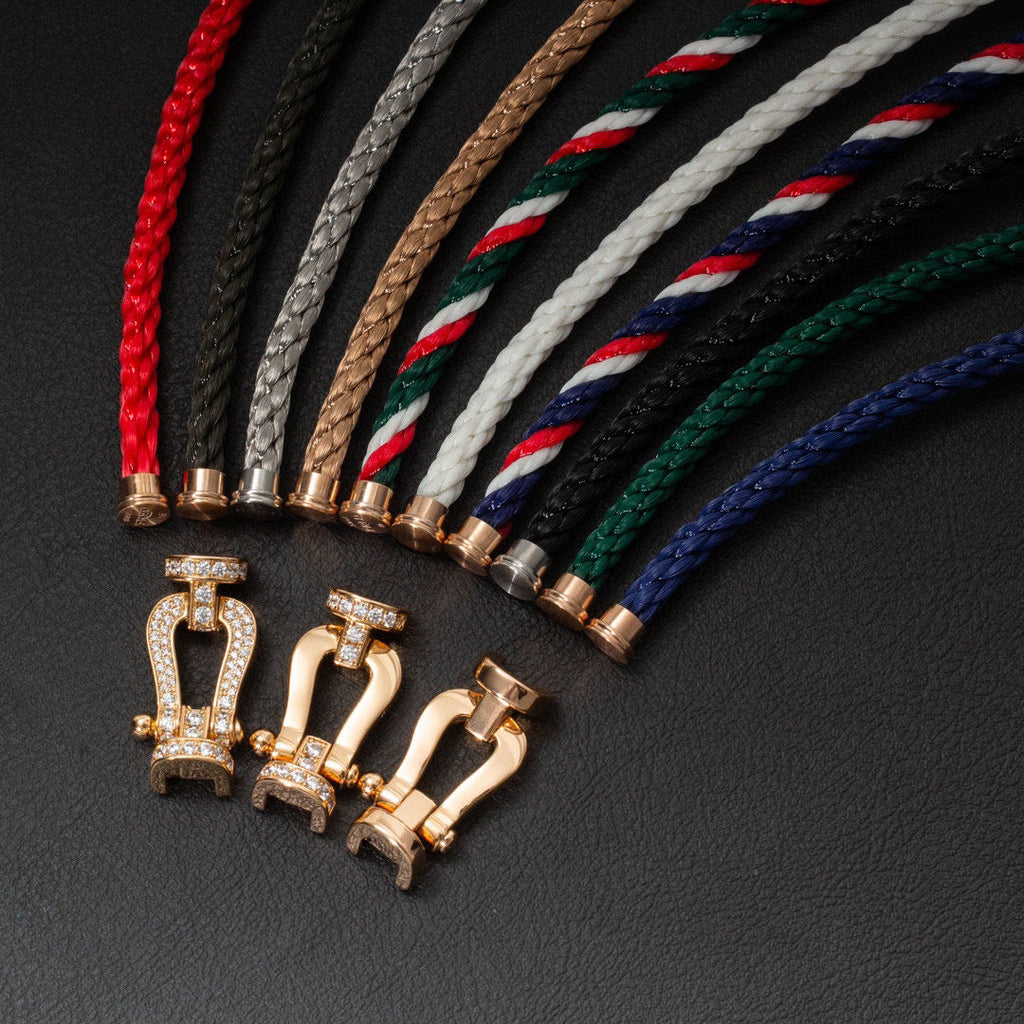 ®Jewelicorn® フォース ラージ ホースシュー ハーフダイヤモンド ブレスレット ゴールド