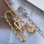 ¡®Jewelicorn¡¯FORCE ラージ ホースシュークラスプ メタルブレスレット