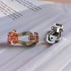 ¡®Jewelicorn¡¯FORC LARGE HORSESHOE  COLORED DIAMOND BRACELET SILVER