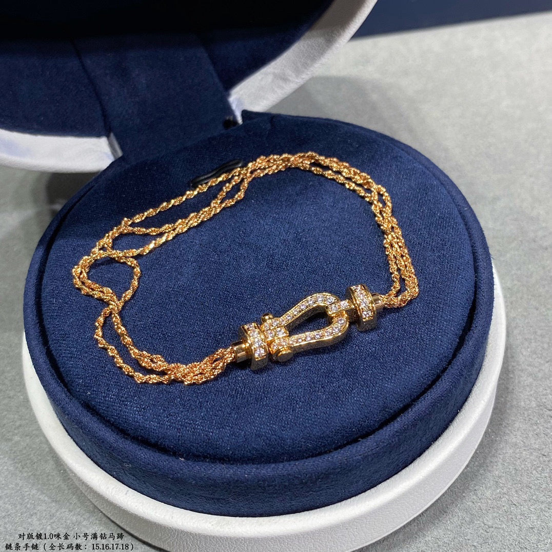 ¡®Jewelicorn¡¯FORCE スモール ホースシュー ダイヤモンド チェーン ロープ ブレスレット