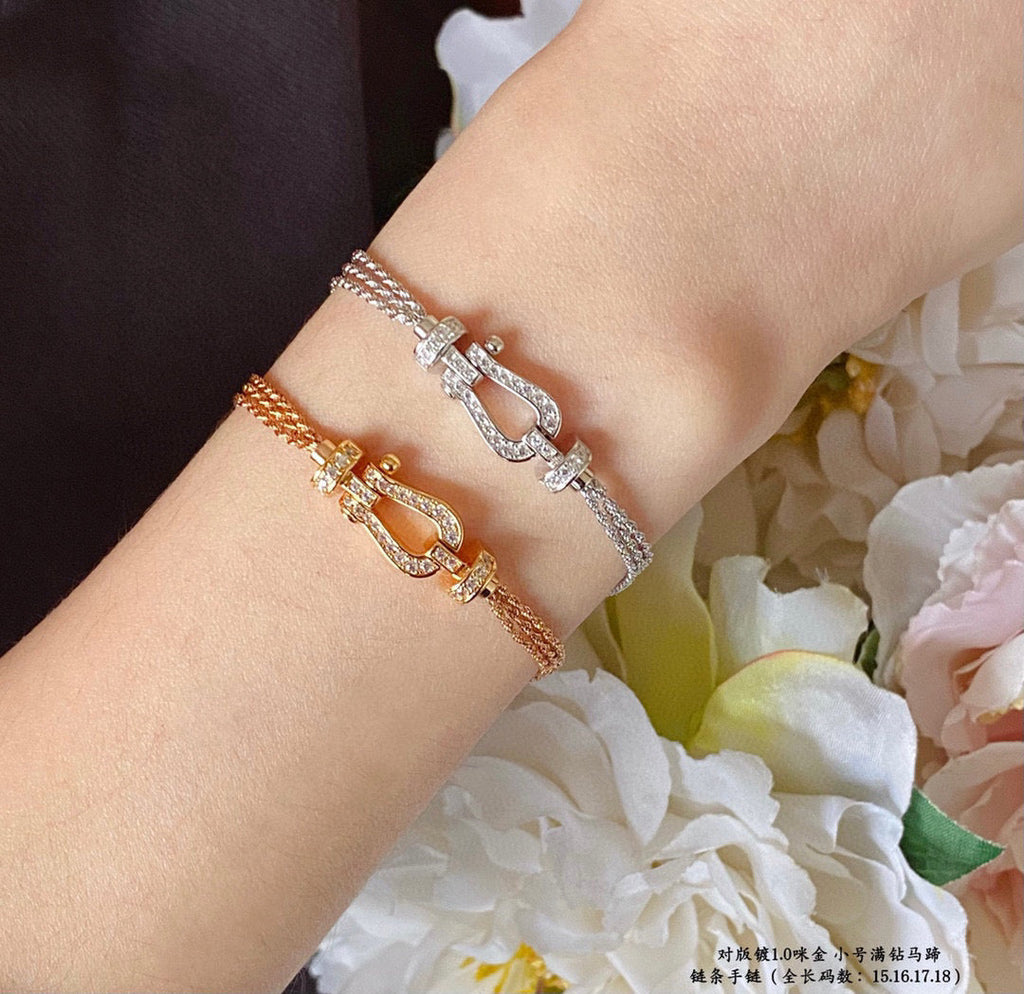 ¡®Jewelicorn¡¯FORCE スモール ホースシュー ダイヤモンド チェーン ロープ ブレスレット