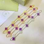 ¡®Jewelicorn¡¯CLOVER 10 MOTIFS  PURPLE VIOLET DIAMOND NECKLACE