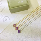 ¡®Jewelicorn¡¯CLOVER 15MM DIAMOND  PURPLE VIOLET NECKLACE