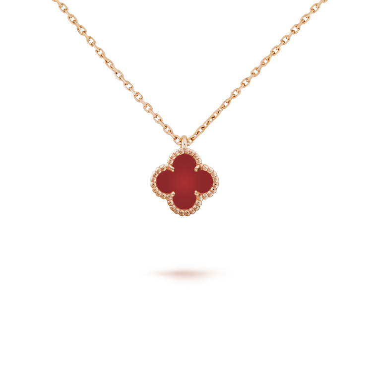 ¡®Jewelicorn¡¯CLOVER MINI 9.5MM WHITE CARNELIANS NECKLACE