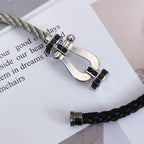 ¡®Jewelicorn¡¯FORCE LARGE HORSESHOE BLACK DIAMOND BRACELET SILVER