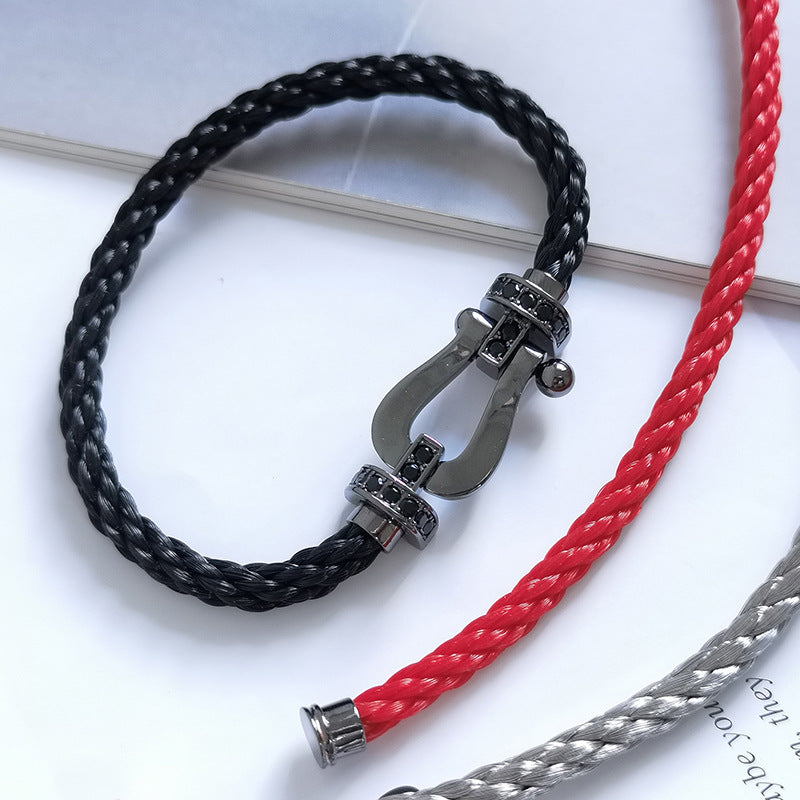 ¡®Jewelicorn¡¯FORCE LARGE SERIES HORSESHOE BLACK SAMURAI BRACELET