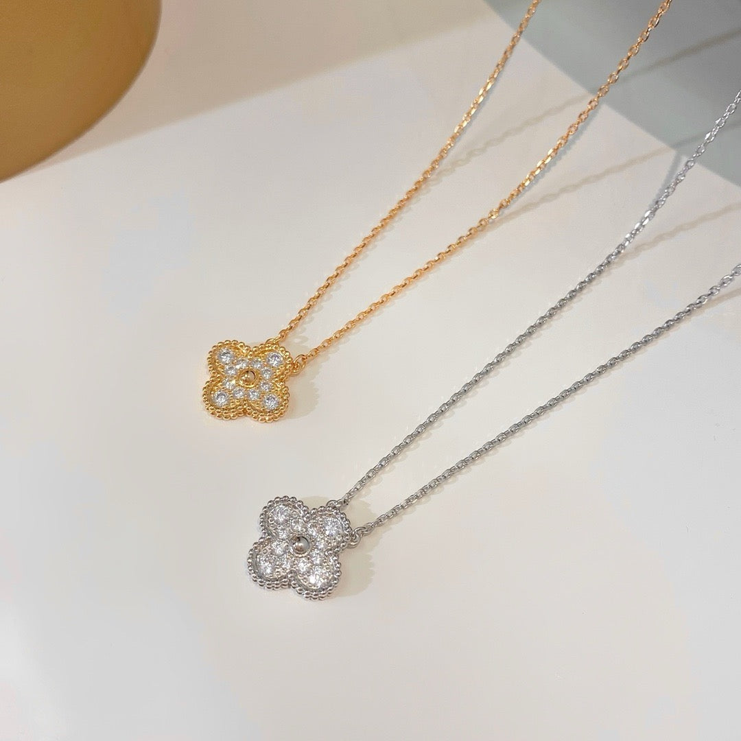 ¡®Jewelicorn¡¯CLOVER 15MM DIAMOND SINGLE FLOWER NECKLACE