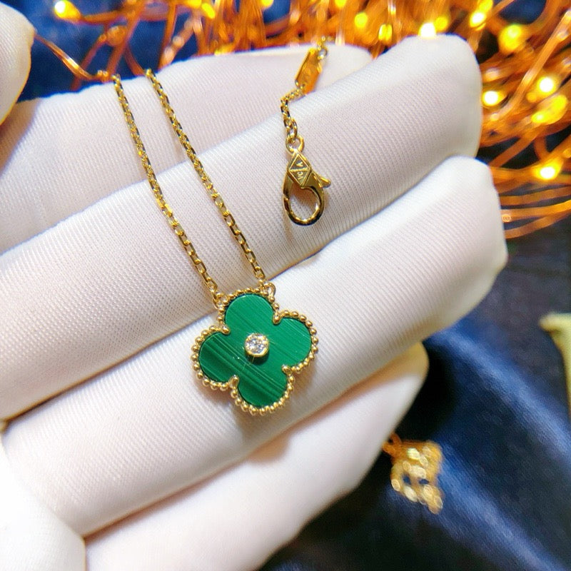 ¡®Jewelicorn¡¯CLOVER 15MM DIAMOND TURQUOISE NECKLACE