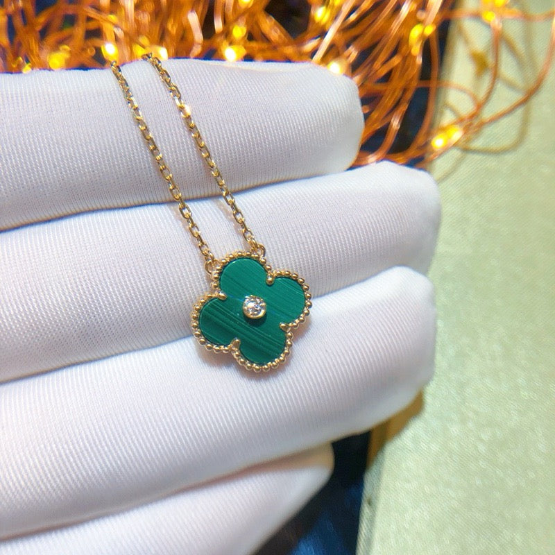¡®Jewelicorn¡¯CLOVER 15MM DIAMOND TURQUOISE NECKLACE