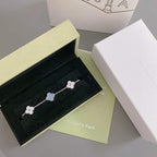 [⭐JeweliWhal] CLOVER 5 MOTIF PURPLE CHALCEDONY BRACELET COLLECTION