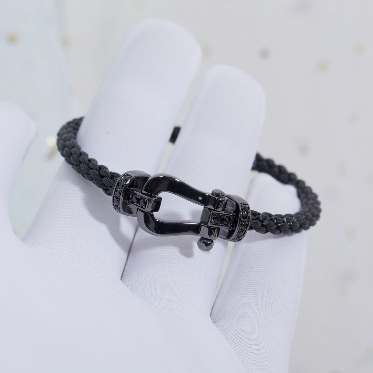 ¡®Jewelicorn¡¯FORCE LARGE SERIES HORSESHOE BLACK SAMURAI BRACELET