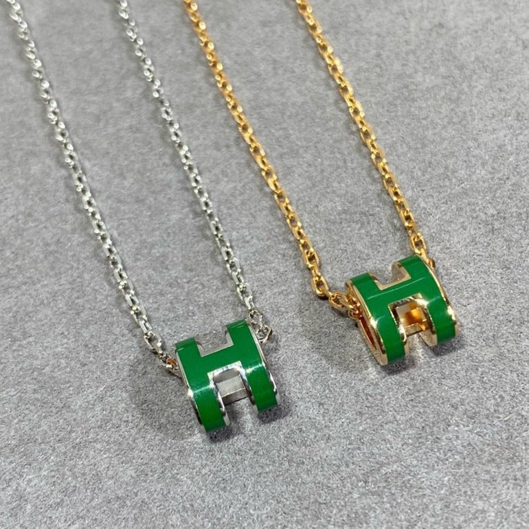 ¡®Jewelicorn¡¯POP H GREEN NECKLACE SILVER AND GOLD