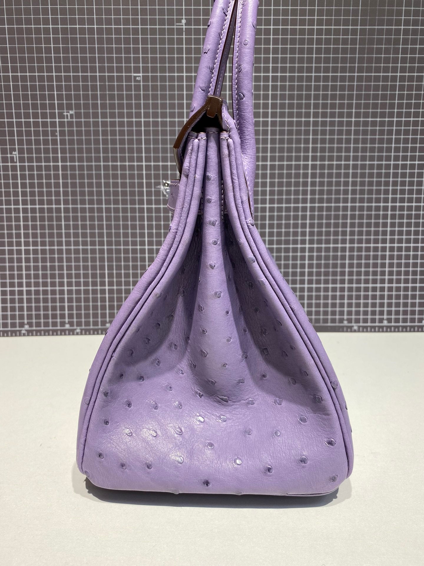 HM BIRKIN 30CM PURPLE OSTRICH LEATHER SILVER HARDWARE (MADE-TO-ODER)