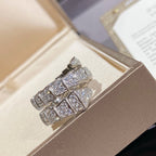 ¡®Jewelicorn¡¯SERPENTI DOUBLE RING SILVER DIAMOND PAVED