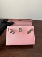 HM KELLY MINI 20 PINK CHEVRE SILBERNE HARDWARE