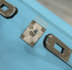 HM KELLY MINI 20 HIMMELBLAU EPSOM SILBERNE BESCHLÄGE