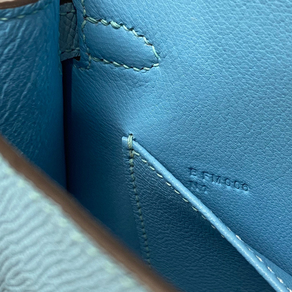 HM KELLY MINI 20 HIMMELBLAU EPSOM SILBERNE BESCHLÄGE