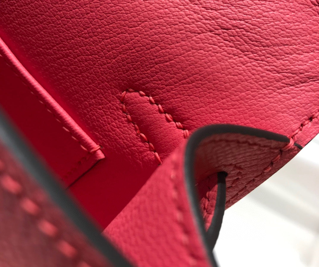 HM KELLY MINI 20 DUNKELROSA EPSOM GOLD BESCHLÄGE