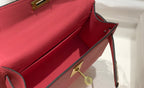 HM KELLY MINI 20 DUNKELROSA EPSOM GOLD BESCHLÄGE
