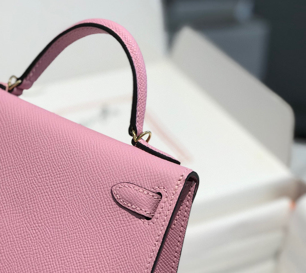 HM KELLY MINI 20 HELLROSA EPSOM GOLD BESCHLÄGE