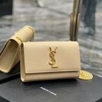 KATE KLEINE TASCHE MIT QUASTEN IN SATINBEIGE