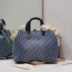 GROSSER TOUJOURS 37 BLAUER DENIM-OBLIQUE-JACQUARD