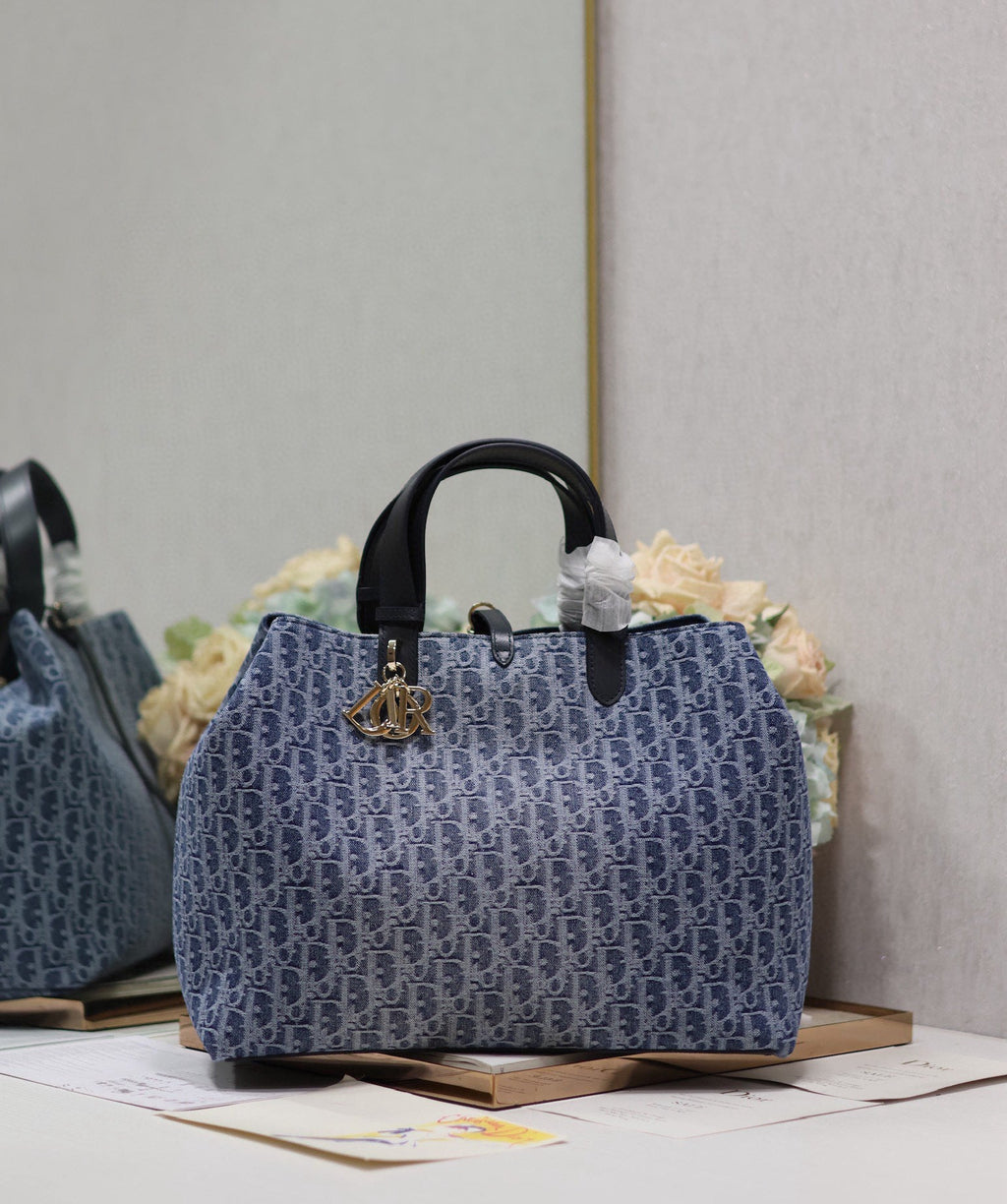 GROSSER TOUJOURS 37 BLAUER DENIM-OBLIQUE-JACQUARD