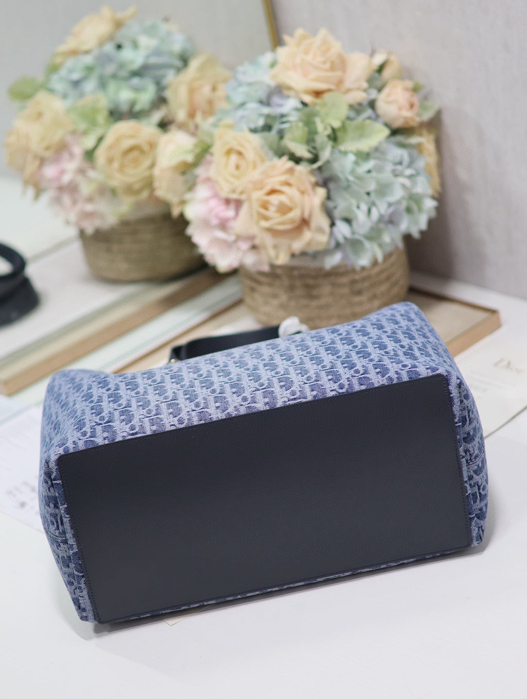 GROSSER TOUJOURS 37 BLAUER DENIM-OBLIQUE-JACQUARD