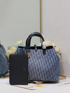 GROSSER TOUJOURS 37 BLAUER DENIM-OBLIQUE-JACQUARD