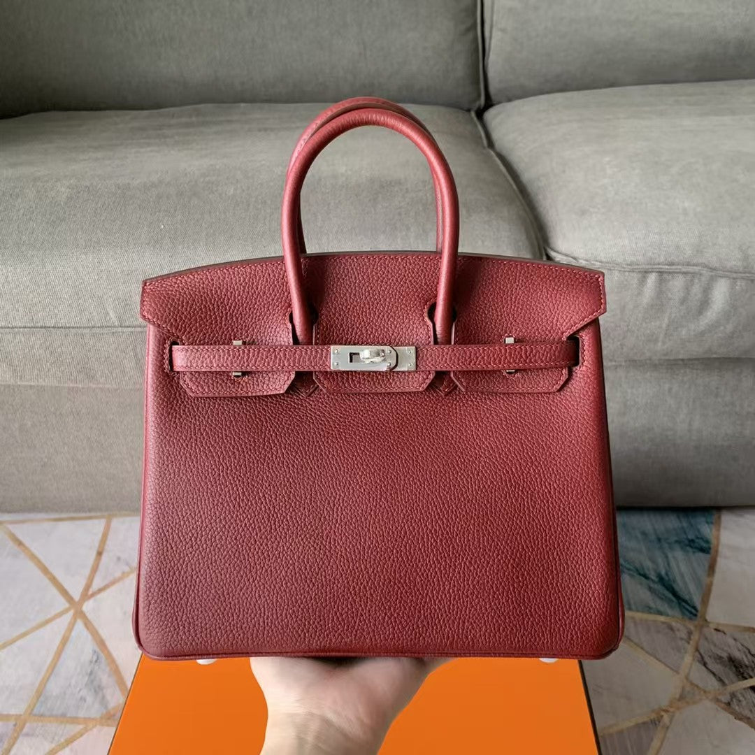 HM Birkin 30cm Jam Kalbsleder Silberne Beschläge