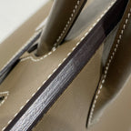 HM Schulter Birkin 29 cm Graues Kalbsleder Silberne Beschläge