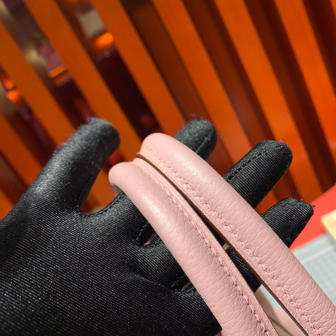 HM Birkin 30 cm, hellrosa Togo-Leder, goldene Beschläge