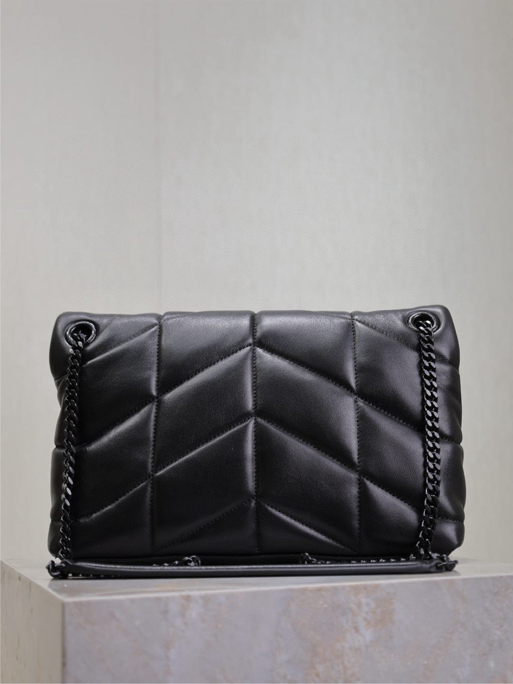 LOULOU DUFFER MEDIUM 29 IN ALL BLACK LAEEPSLED BLACK HARDWARE