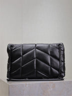 LOULOU DUFFER MEDIUM 29 IN ALL BLACK LAEEPSLED BLACK HARDWARE
