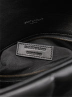 LOULOU DUFFER MEDIUM 29 IN ALL BLACK LAEEPSLED BLACK HARDWARE