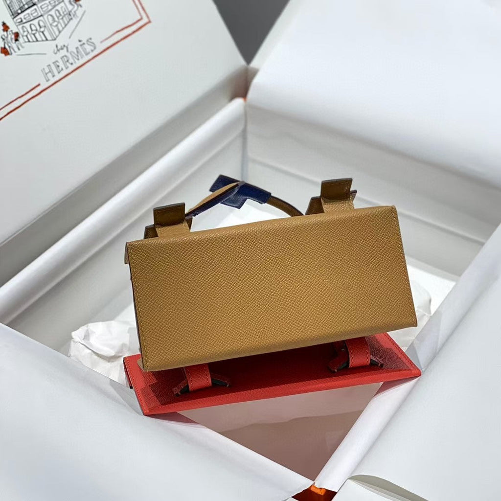 KELLY PUPPE PICTO MINI 18 BRAUN MIX BLAUES KALBSFELL