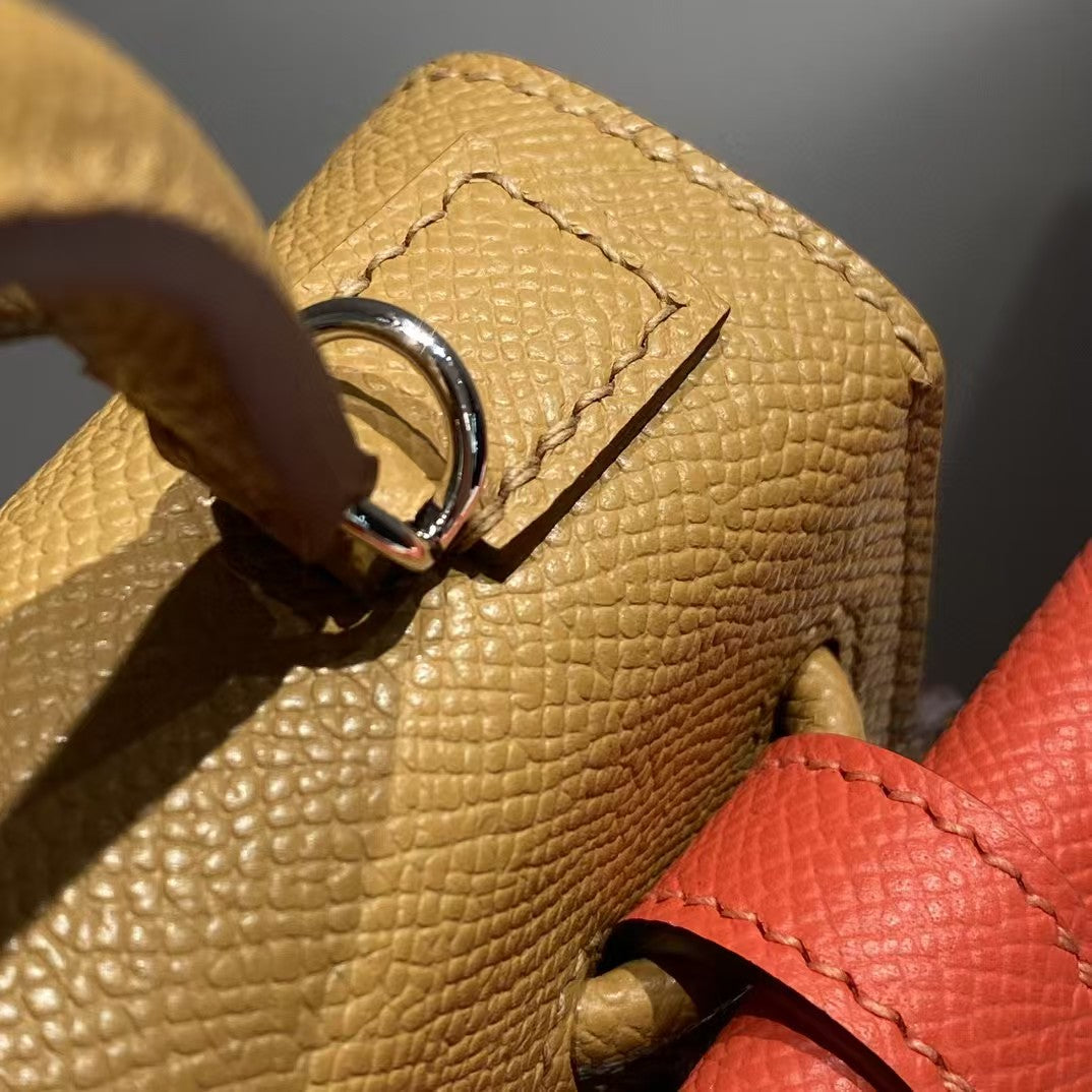 KELLY PUPPE PICTO MINI 18 BRAUN MIX BLAUES KALBSFELL