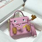 KELLY DOLL PICTO MINI 18 PINK MIX BROWN CALFSKIN